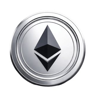 Grafisch element van de Ethereum (ETH) munt, zwevend weergegeven