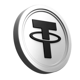 Afbeelding van de Tether USDT-munt in de informatiesectie van het platform